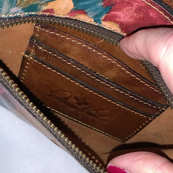 Patricia Nash Crossbody and Shoulder Fresco Bouquet Collection Leather Bag